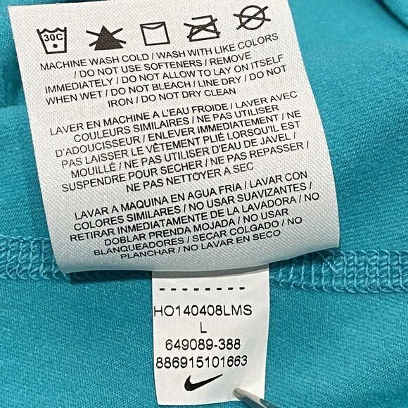 Nike Pro Hyperwarm 1/2 Zip Thermal Pullover Women’s Large Blue Nordic Thumbholes - Picture 10 of 11